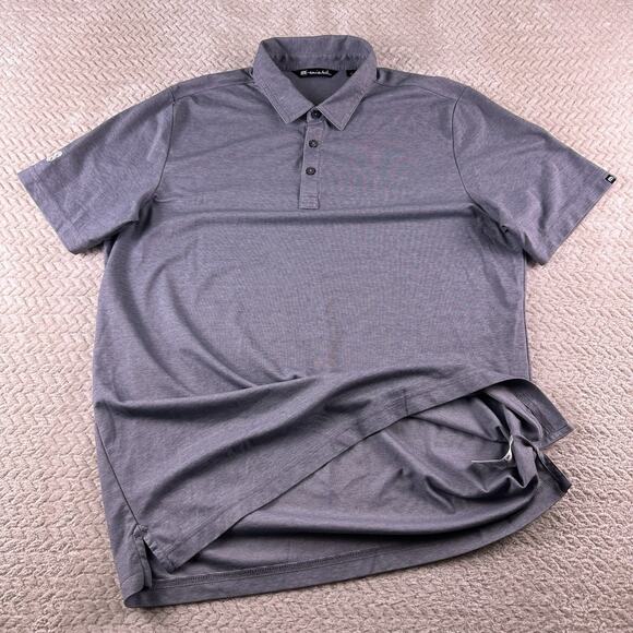 Travis Mathew Polo Shirt Men’s XL Golf Performance Stretch Gray 8x8 Logo - Picture 2 of 10